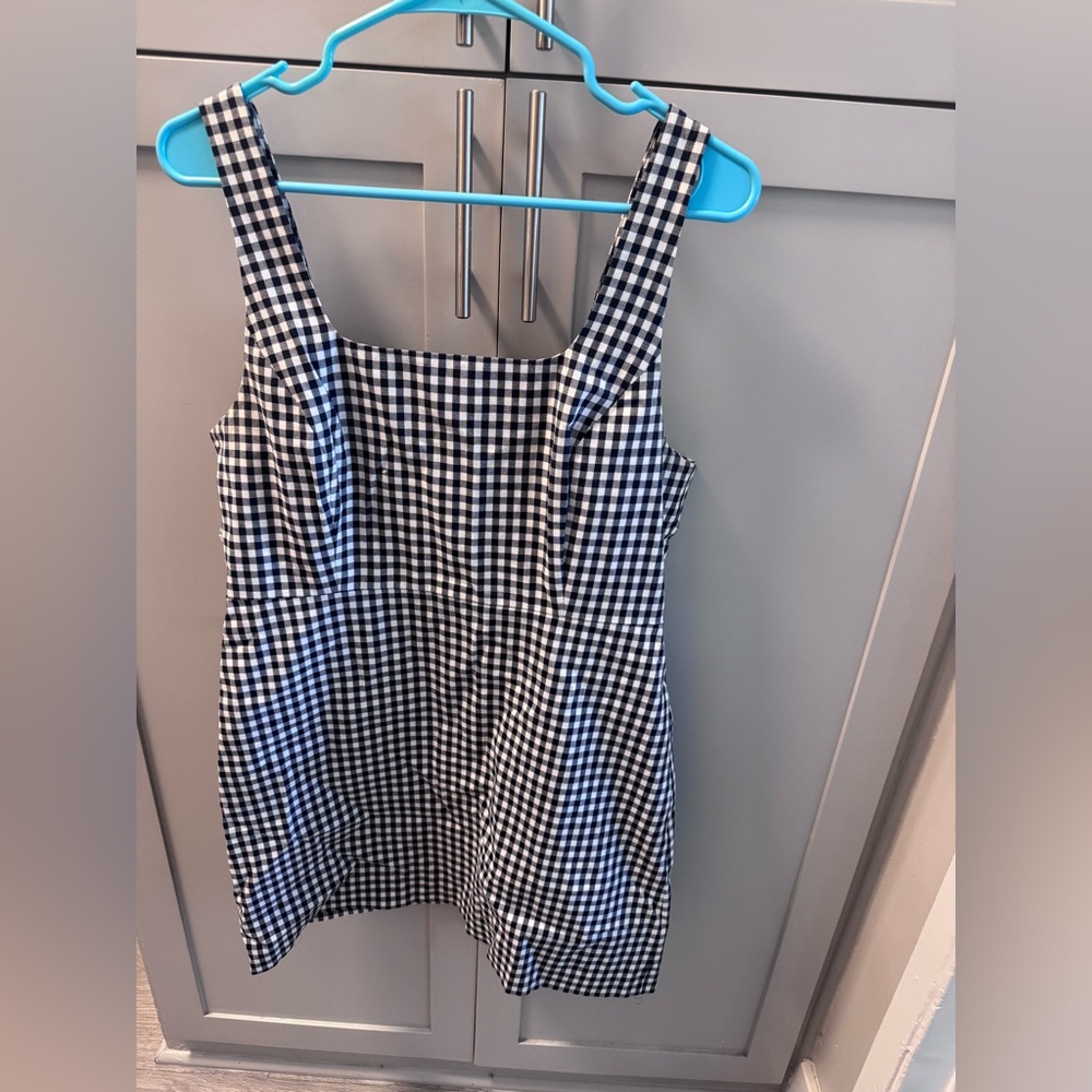 Favorite Daughter Black and White Gingham Midi Dress